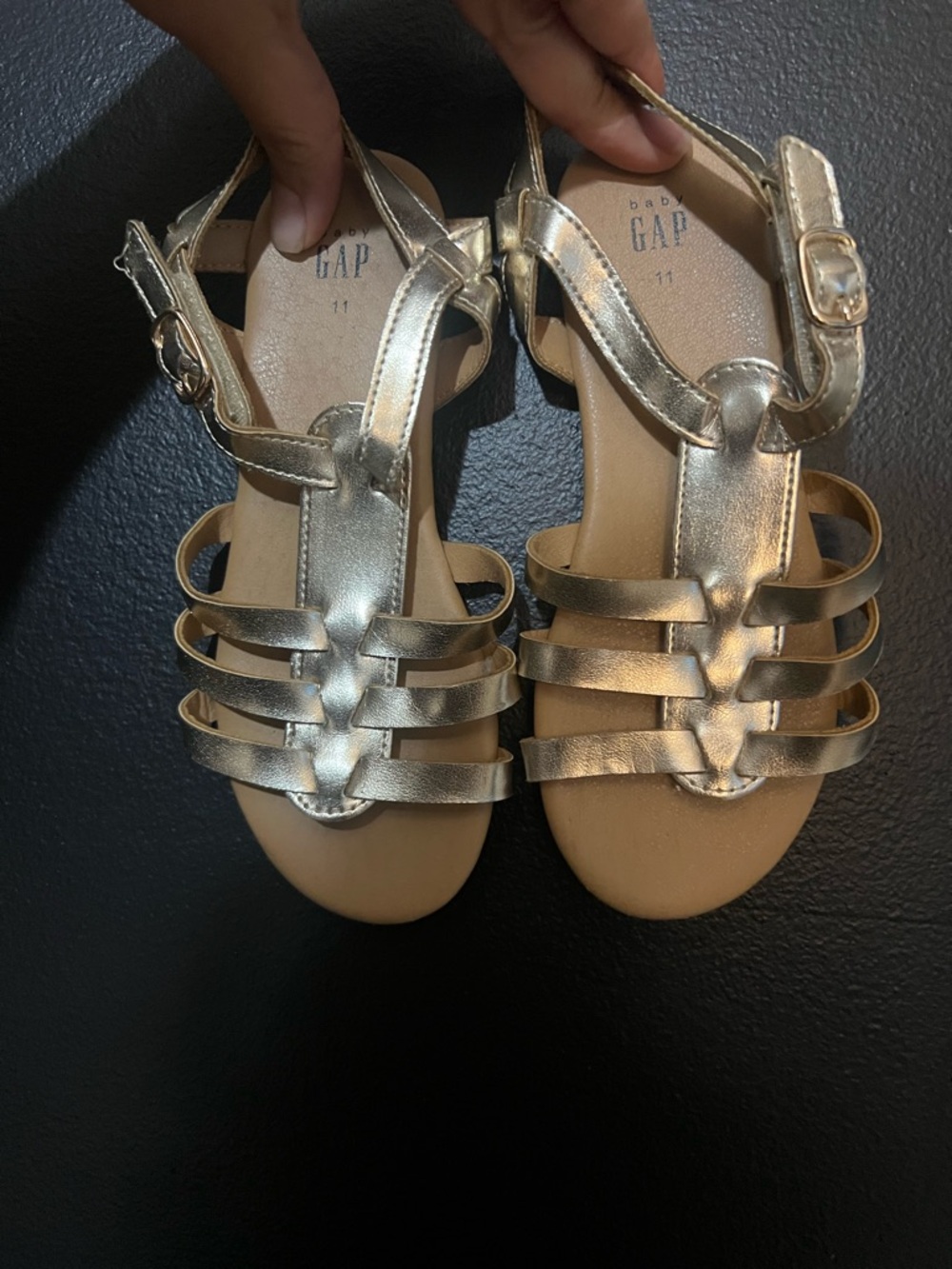 GAP Kids Metallic Gold Strappy Sandals